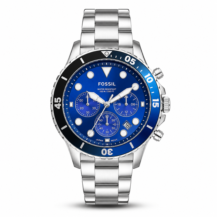 Fossil Fb 03 silver Blue Metal Watch by Fossil - Watch Corner