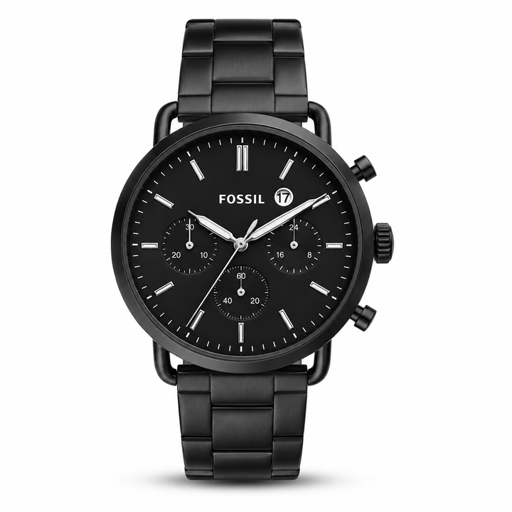 FOSSIL COMMUTER BLACK SILVER STAINLESS STEEL WATCH by Fossil - Watch Corner