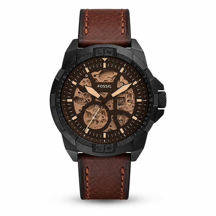 FOSSIL BRONSON AUTOMATIC (BROWN LITEHIDE) LEATHER WATCH by Fossil - Watch Corner
