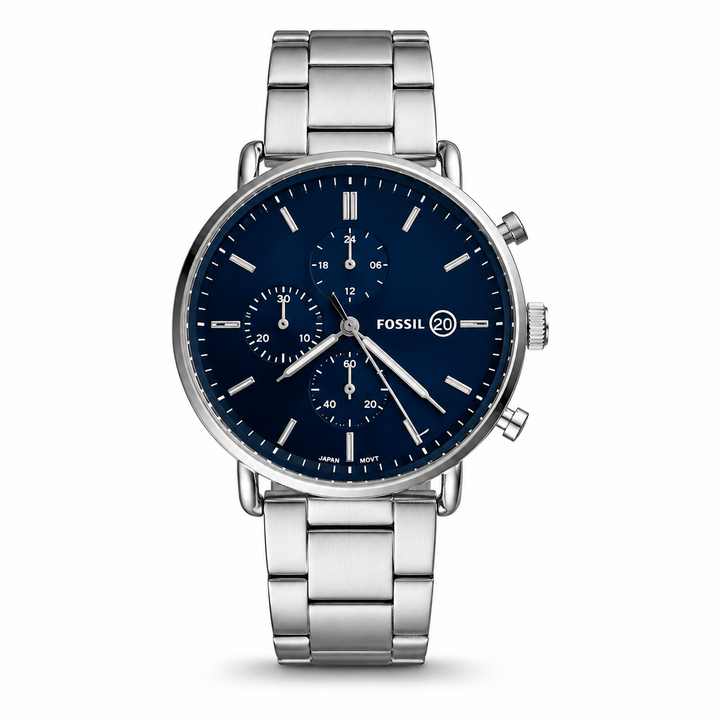 FOSSIL COMMUTER STAINLESS STEEL PREMIUM WATCH SILVER by Fossil - Watch Corner