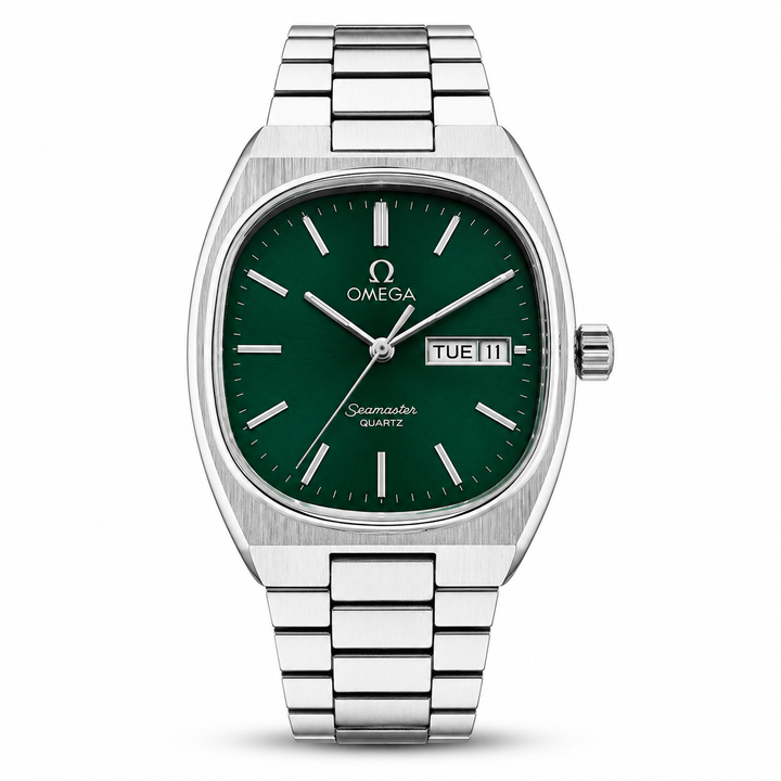 Omega Speedmaster Slim Silver Green Metal Watch by Omega - Watch Corner