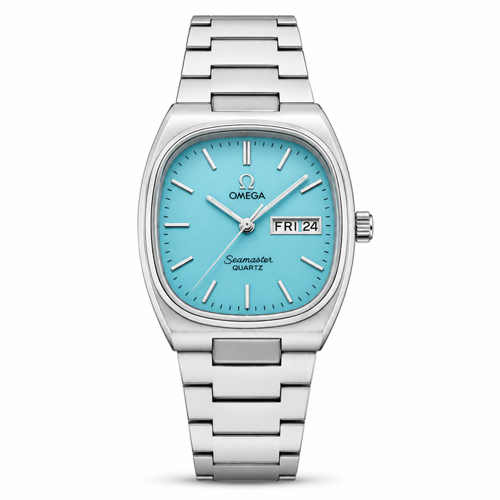 Omega Speedmaster Slim Silver Blue Metal Watch by Omega - Watch Corner
