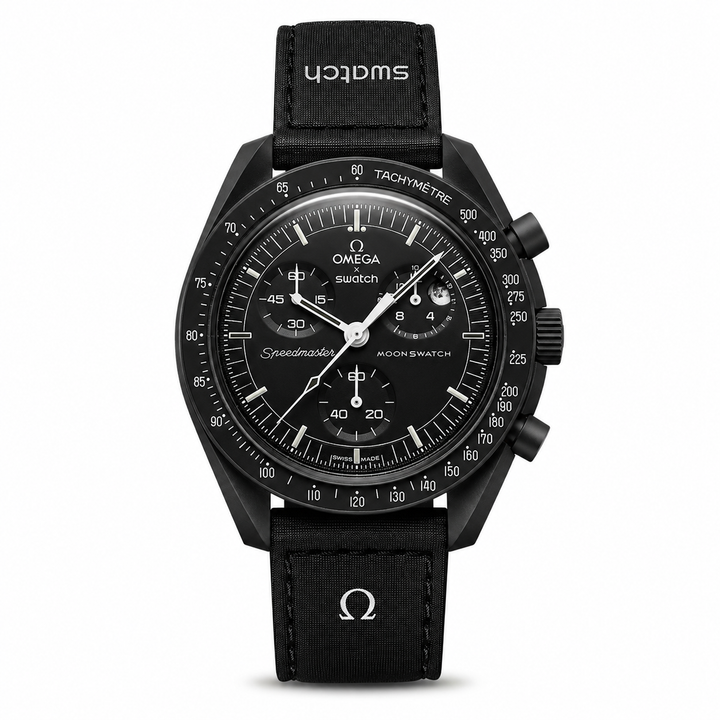 Swatch X Omega Bioceramic Moonswatch Mission To Moon Black With Kit by Omega - Watch Corner