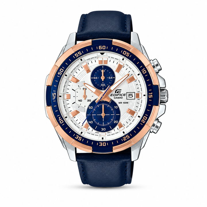 Edifice Blue Leather Watch by Edifice - Watch Corner