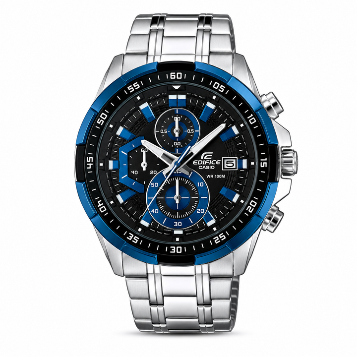 Edifice Silver Blue Metal Watch by Edifice - Watch Corner