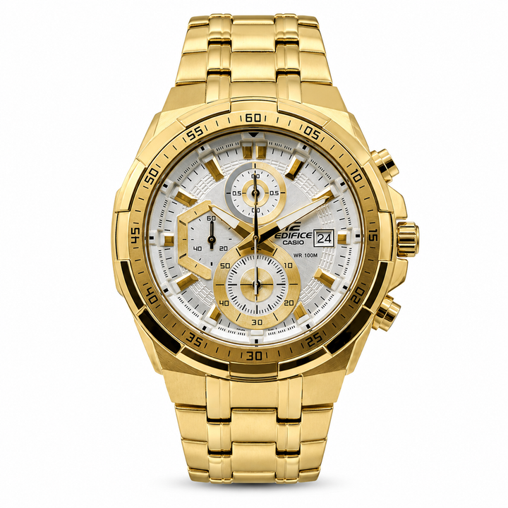 Edifice Gold White Metal Watch by Edifice - Watch Corner
