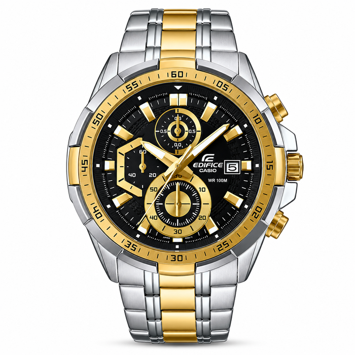 Edifice Silver Gold Black Metal Watch by Edifice - Watch Corner