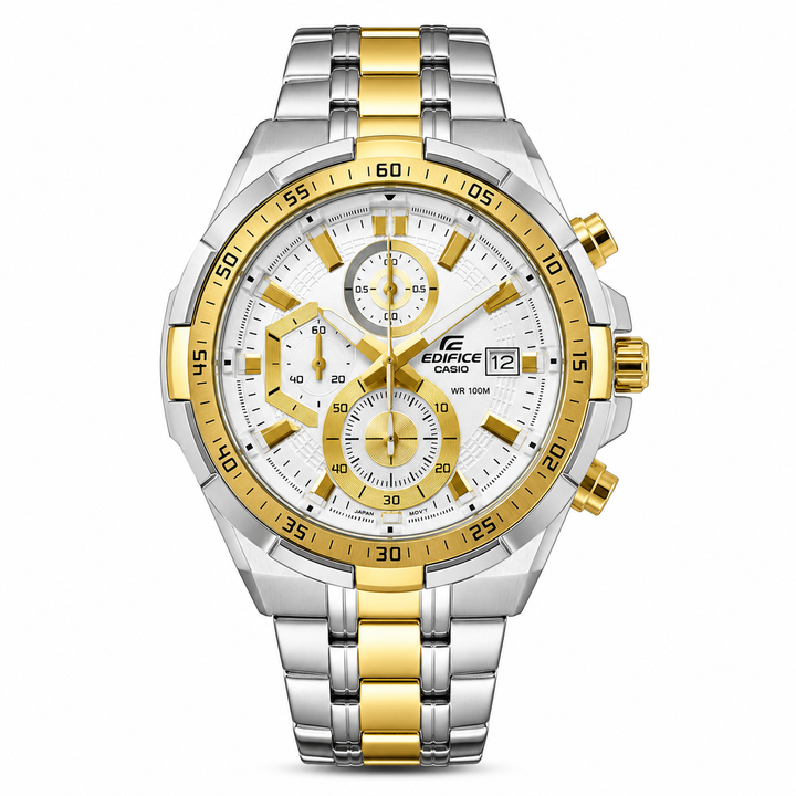 Edifice Silver Gold White Metal Watch by Edifice - Watch Corner