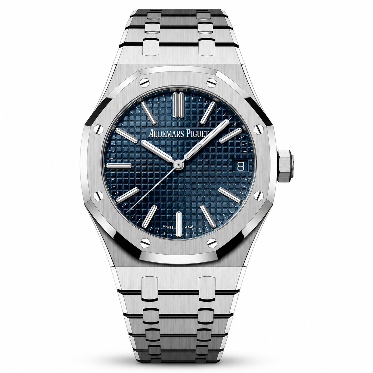 Audemars Piguet AP Royal Oak Silver Blue Metal by Audemars Piguet - Watch Corner