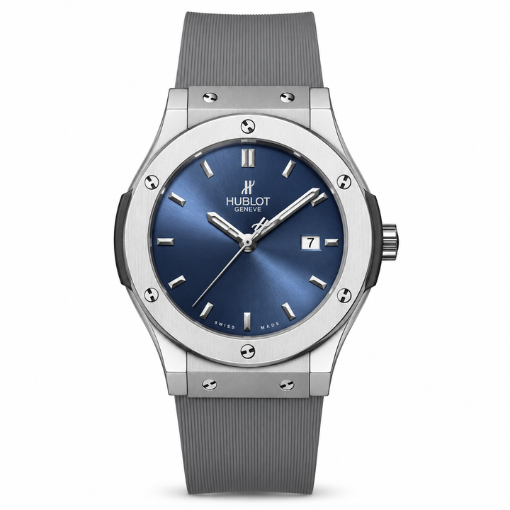 Hublot Grey Leather Belt Watch E by Hublot - Watch Corner