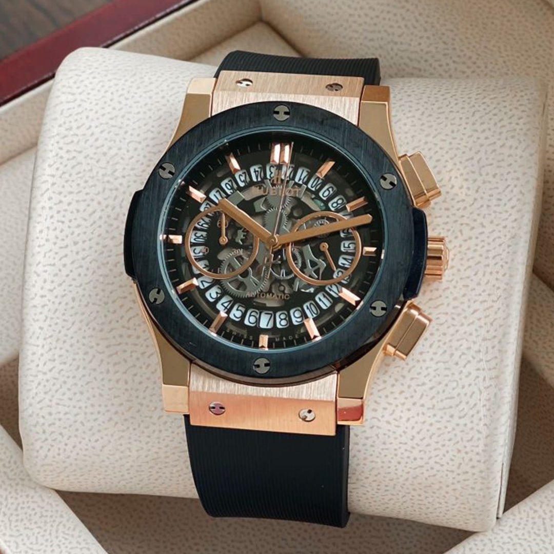 Hublot Black Leather Belt Watch A - View 2