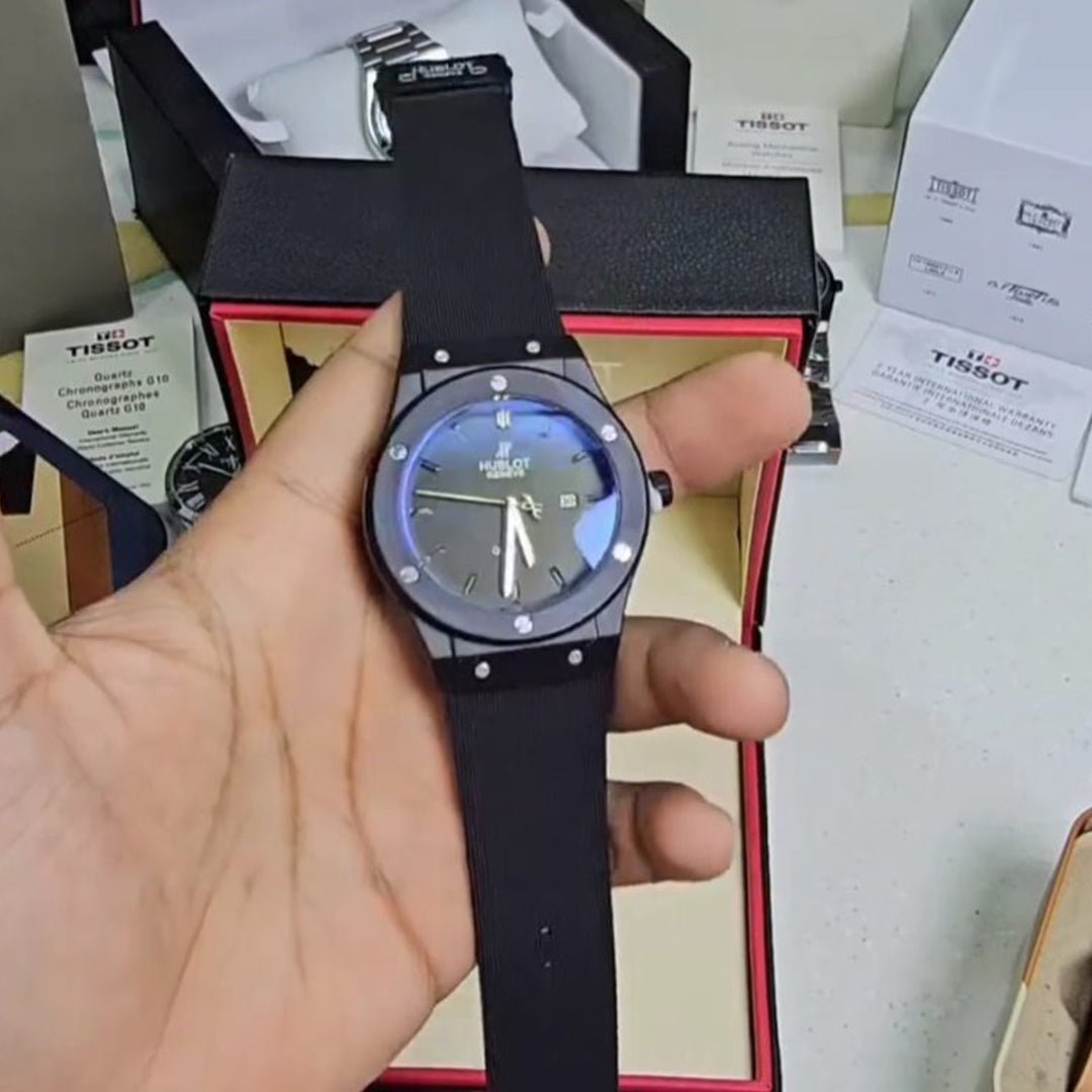 Hublot Black Leather Belt Watch B - View 2