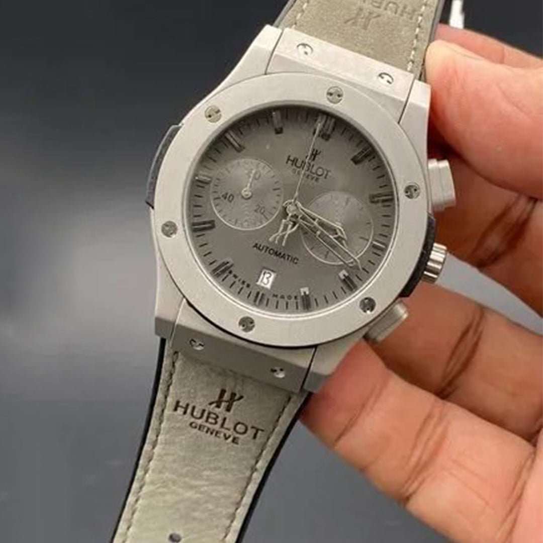 Hublot Grey Leather Belt Rohit Sharma Watch - View 6