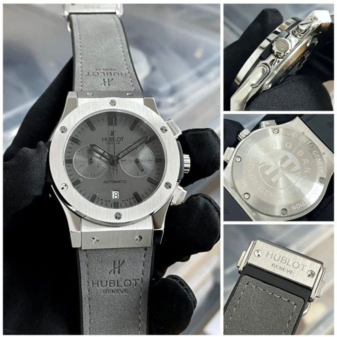 Hublot Grey Leather Belt Rohit Sharma Watch - View 4