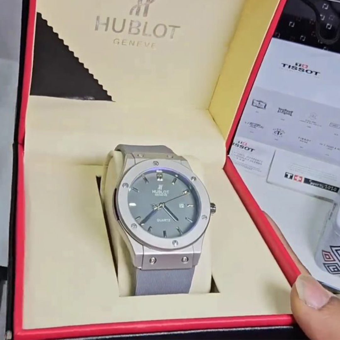 Hublot Grey Leather Belt Watch E - View 5