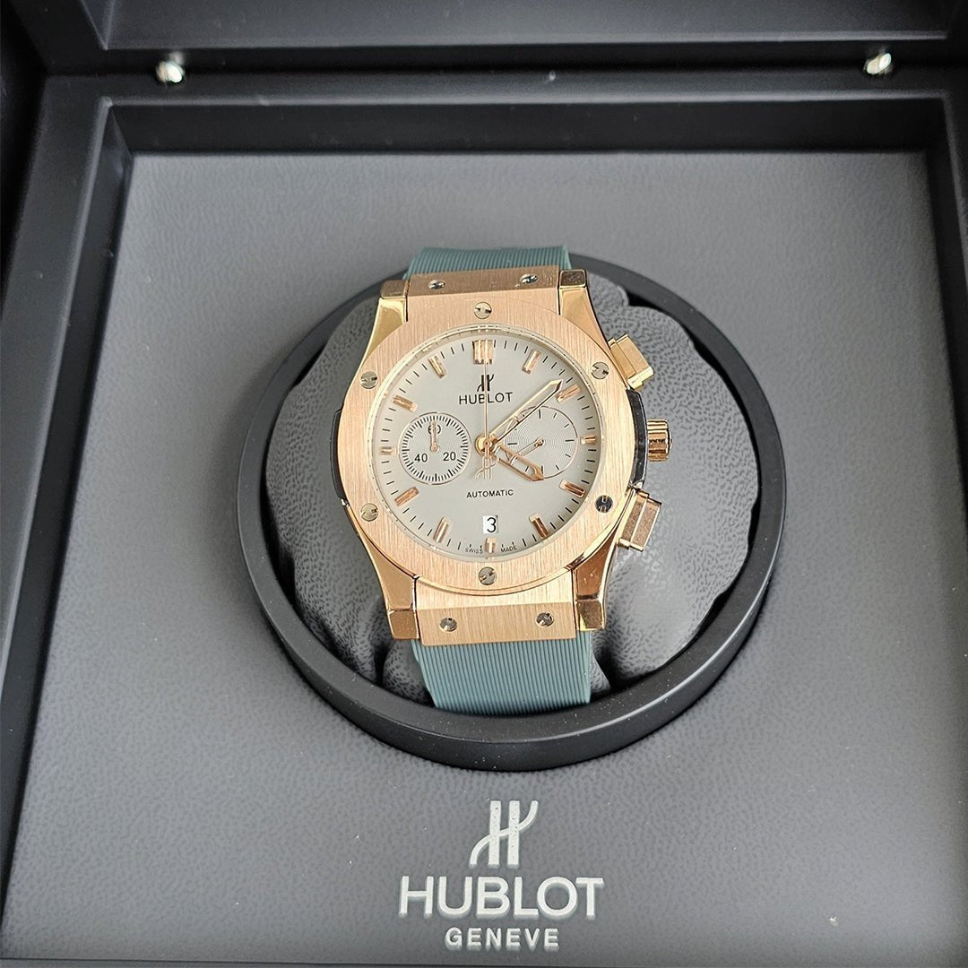 Hublot Mint Green Copper Dial Leather Belt Watch - View 4