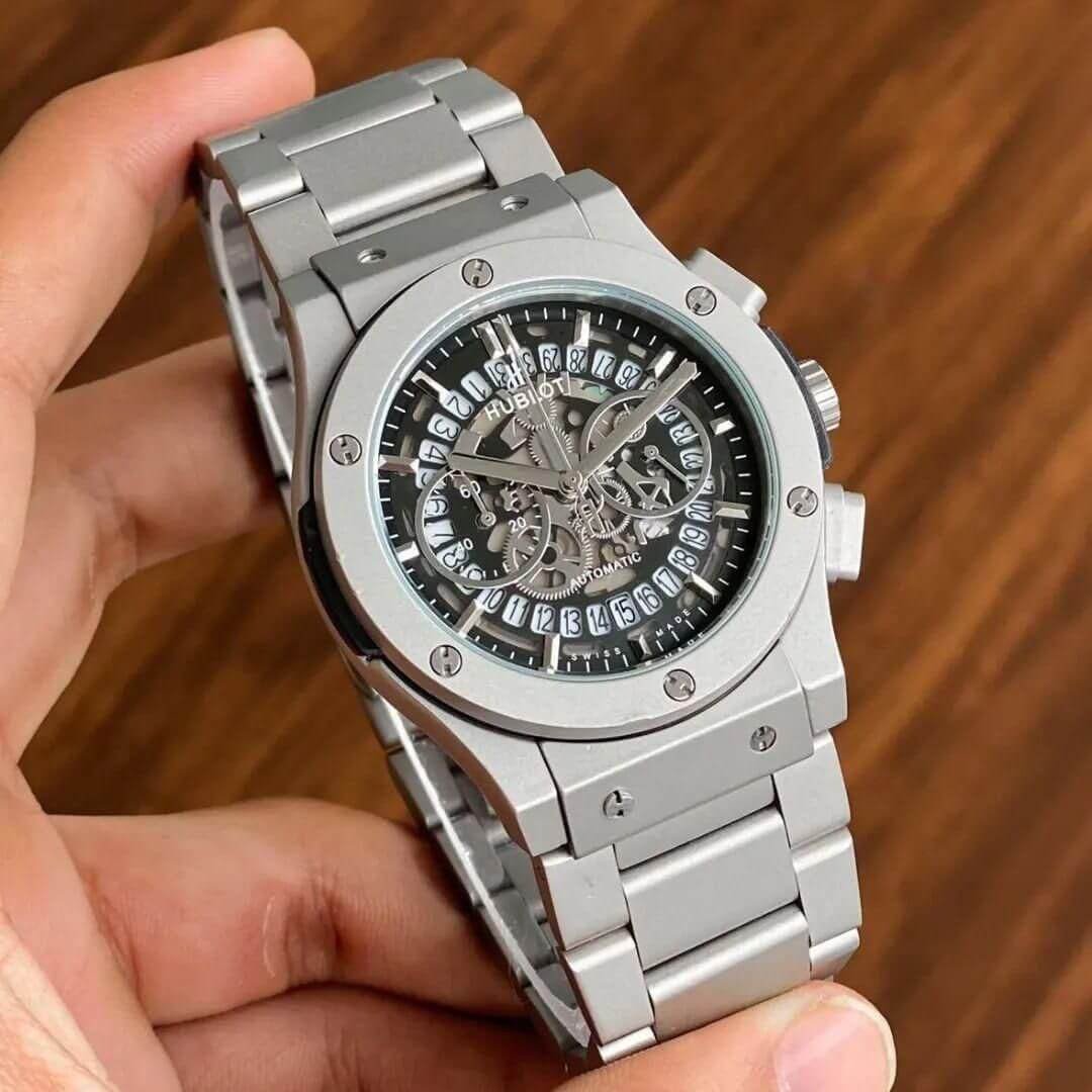 Hublot Silver Grey Automatic Metal Watch - View 5