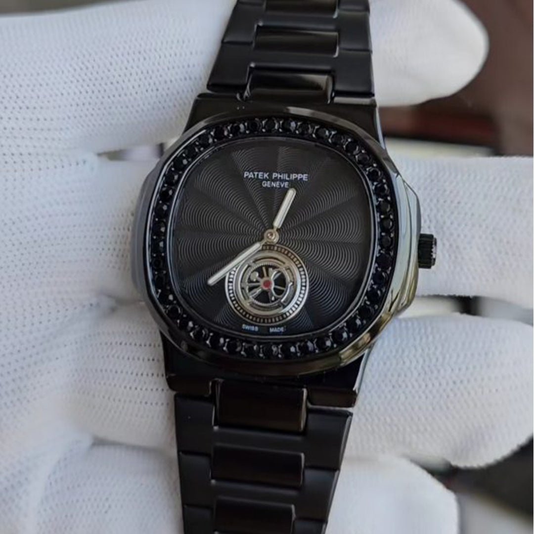 Patek Phillipe Black Diamond Studded Watch - View 2