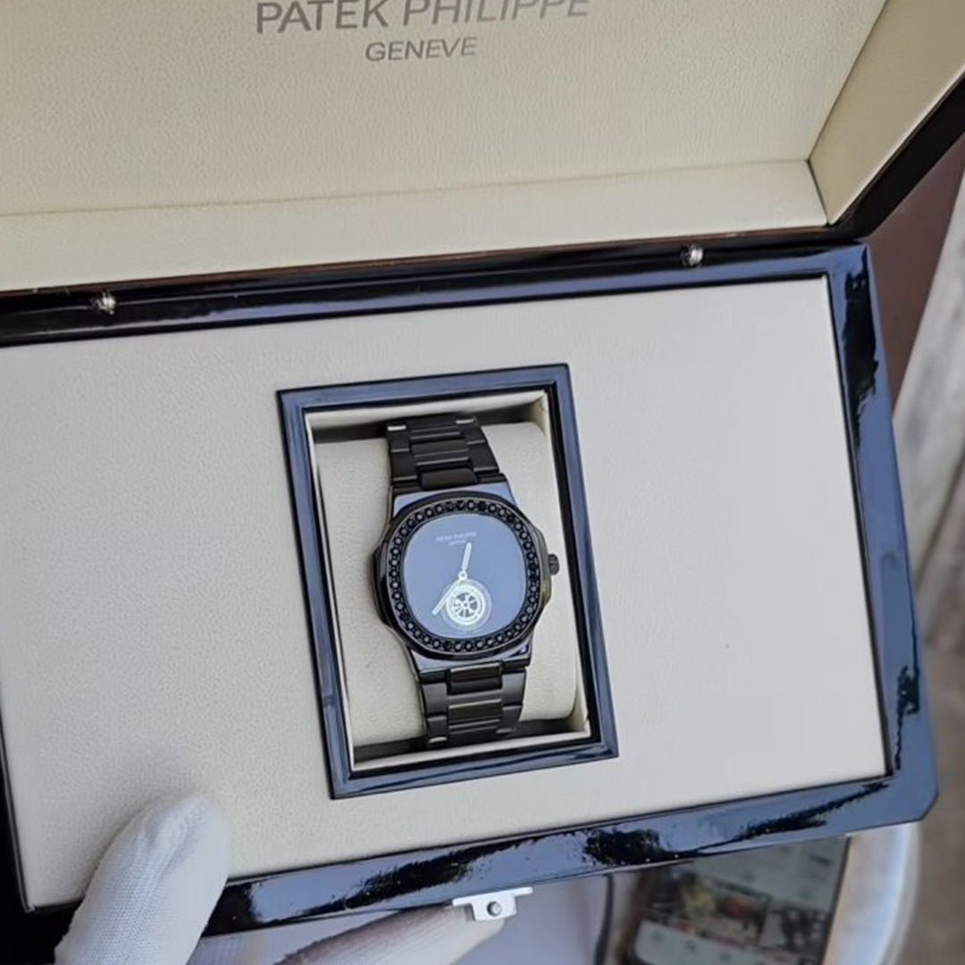 Patek Phillipe Black Diamond Studded Watch - View 4