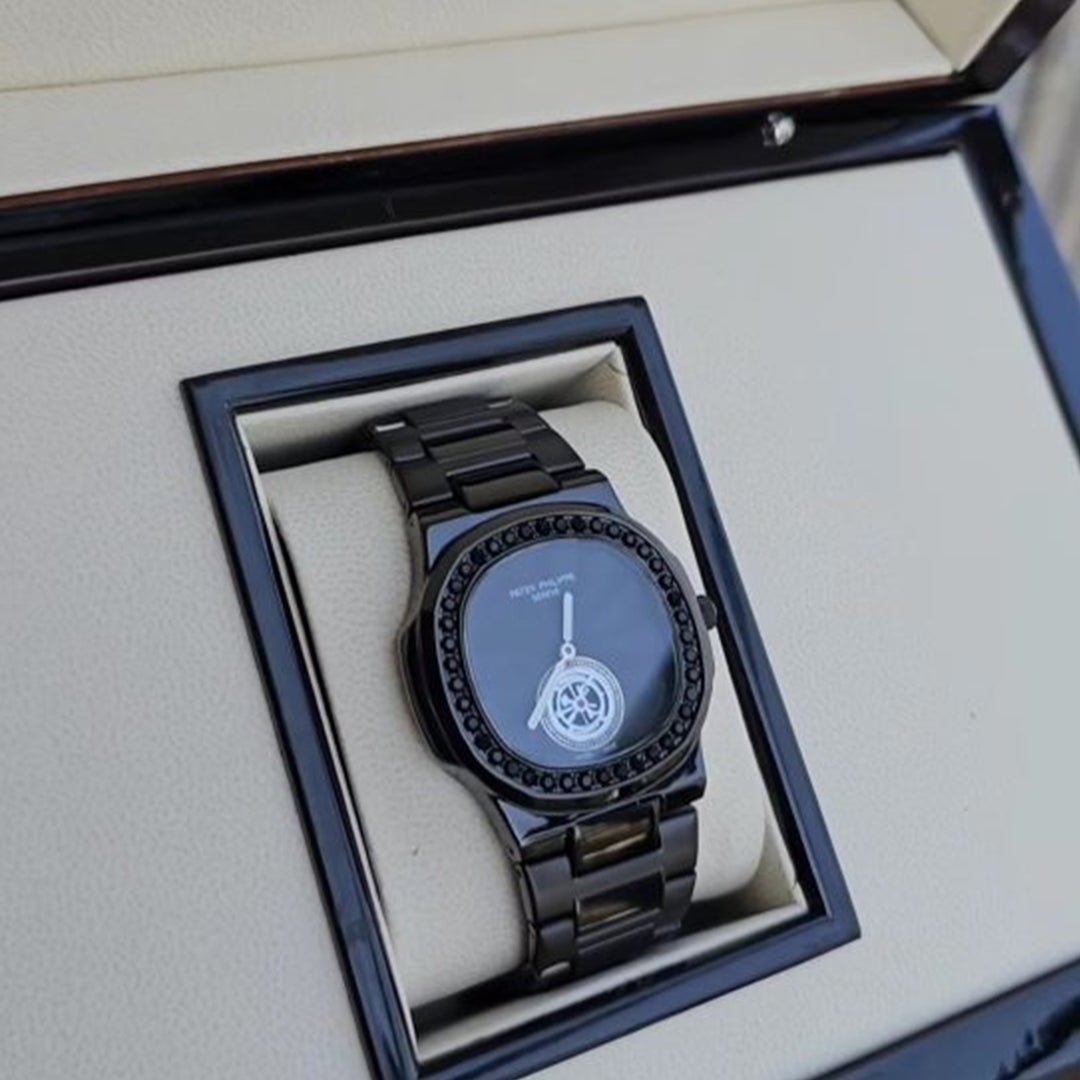 Patek Phillipe Black Diamond Studded Watch - View 3