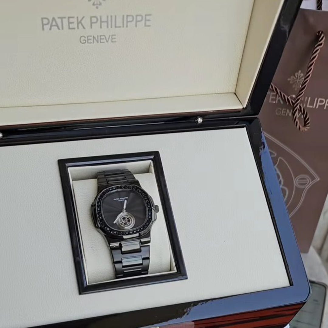 Patek Phillipe Black Diamond Studded Watch - View 5