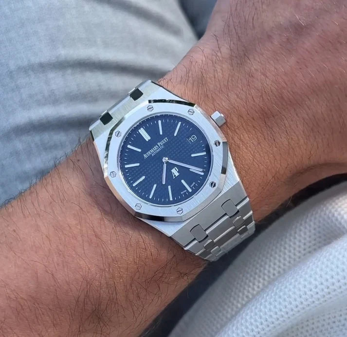Audemars Piguet AP Royal Oak Silver Blue Metal - View 2