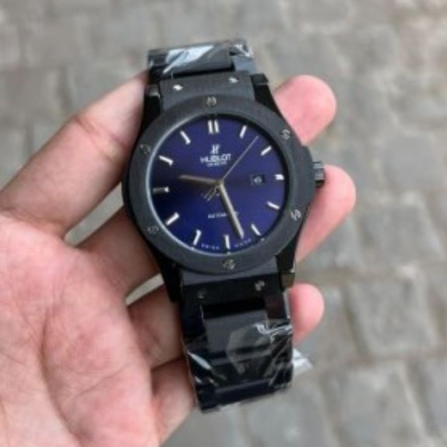 Hublot Automatic Japanese Machine watch (Black with Royal Blue Dial) - View 2
