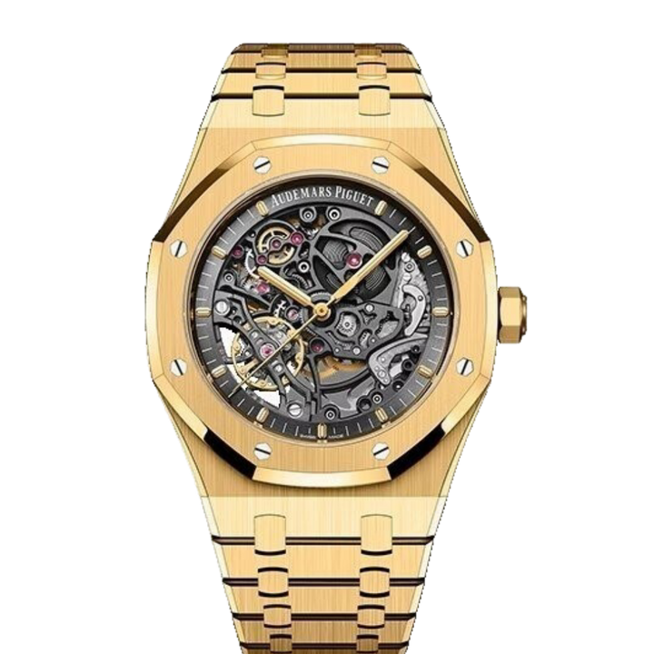 Audemars Piguet Royal Oak Double Balance Wheel Open worked yellow gold Skeleton Dial Automatic Mens Watch by Audemars Piguet - Watch Corner