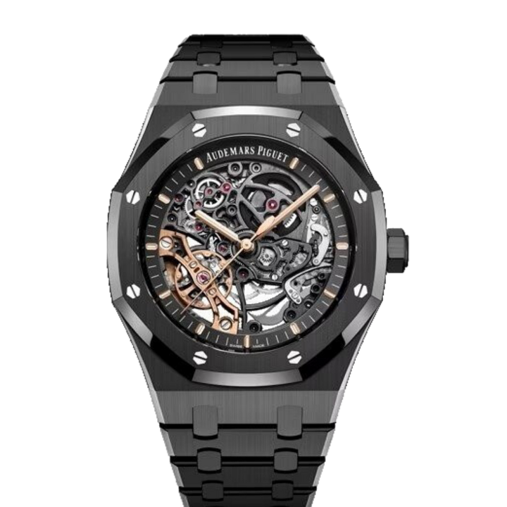 Audemars Piguet Royal Oak Double Balance Wheel Open worked black Skeleton Dial Automatic Mens Watch by Audemars Piguet - Watch Corner