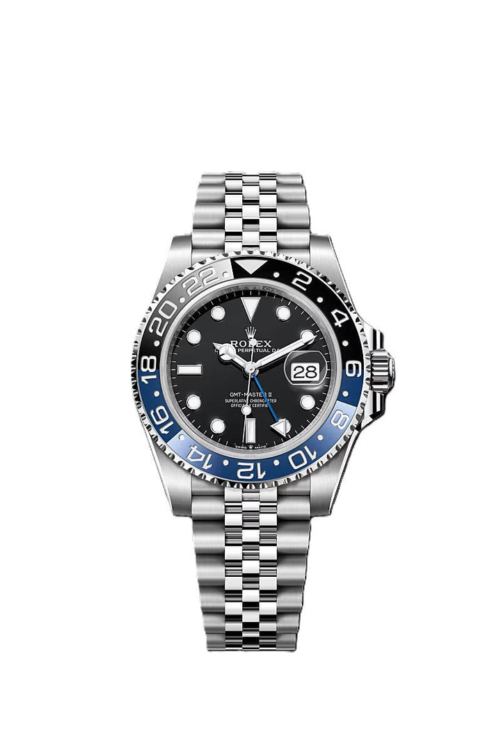 GMT-Master II blue and black Cerachrom bezel black dial Jubilee bracelet by Rolex - Watch Corner