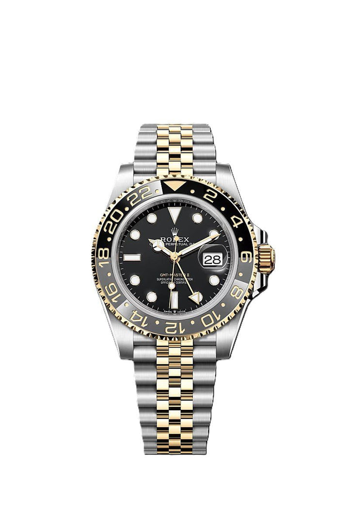 GMT-Master II yellow gold with a black dial and a Jubilee bracelet by Rolex - Watch Corner